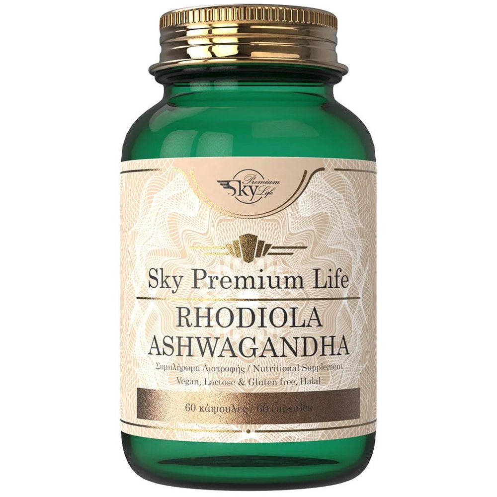 Sky Premium Life Sky Premium Life Rhodiola Ashwagandha Συμπλήρωμα Διατροφής Ιδανικό για την Διαχείριση του Άγχους 60veg.caps