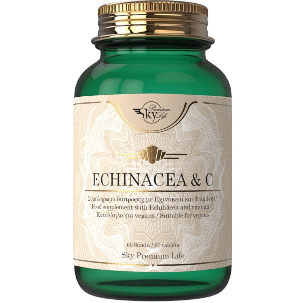 Sky Premium Life Sky Premium Life Echinacea & Vitamin C Συμπλήρωμα Διατροφής Διπλής Προστασίας με Εχινάκεια & Βιταμίνη C για Ενίσχυση του Ανοσοποιητικού Συστήματος 60tabs