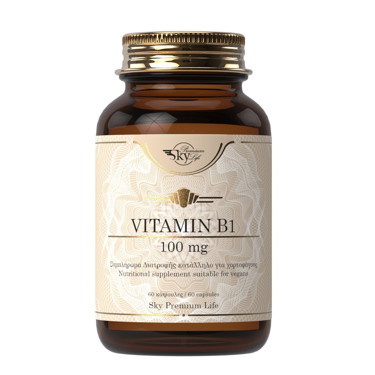 Sky Premium Life Vitamin B1 100mg Συμπλήρωμα Διατροφής με Βιταμίνη Β1 για Ενέργεια & Καλή Ψυχολογική Διάθεση 60caps