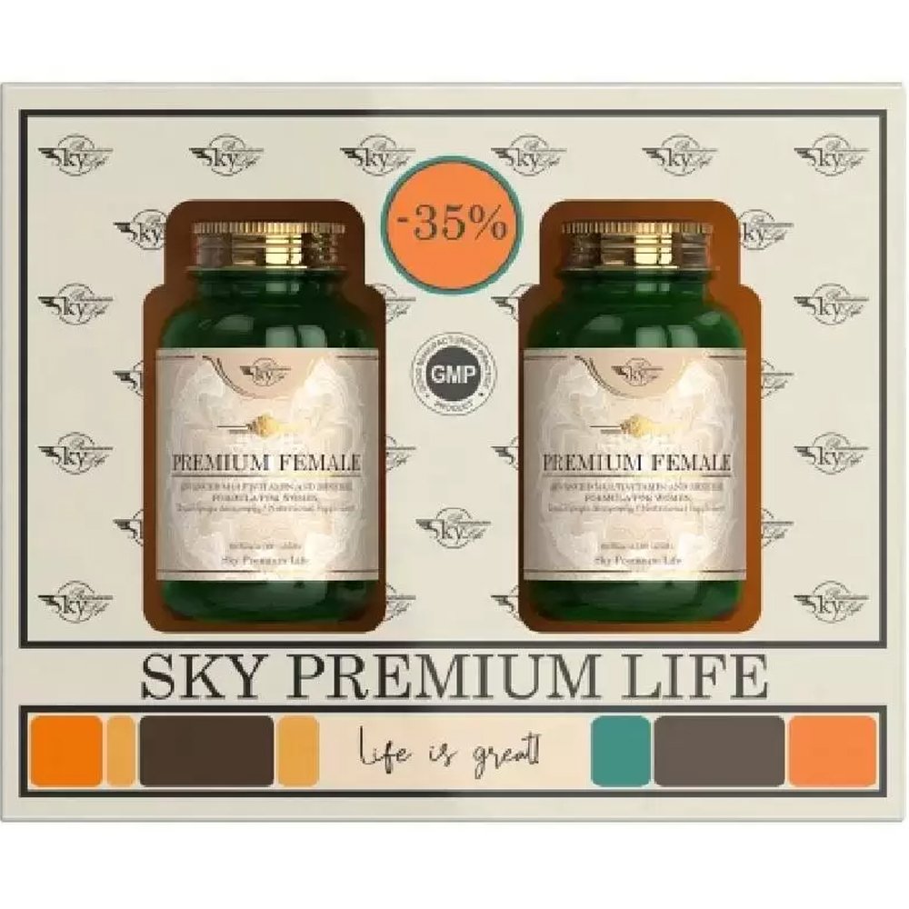 Sky Premium Life Promo Premium Female Formula Συμπλήρωμα Διατροφής Φόρμουλας Βιταμινών, Μετάλλων & Αμινοξέων Ειδικά Σχεδιασμένη για τον Γυναικείο Οργανισμό για Ενέργεια, Τόνωση & Ευεξία 120tabs (2x60tabs)