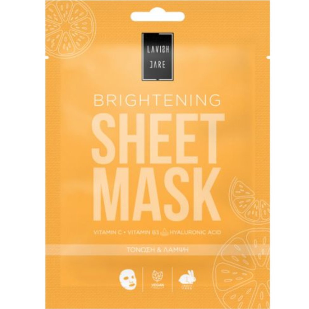 Lavish Care Lavish Care Brightening Glow Me Face Sheet Mask Μάσκα Λάμψης & Ενυδάτωσης Προσώπου με Βιταμίνη C 25g