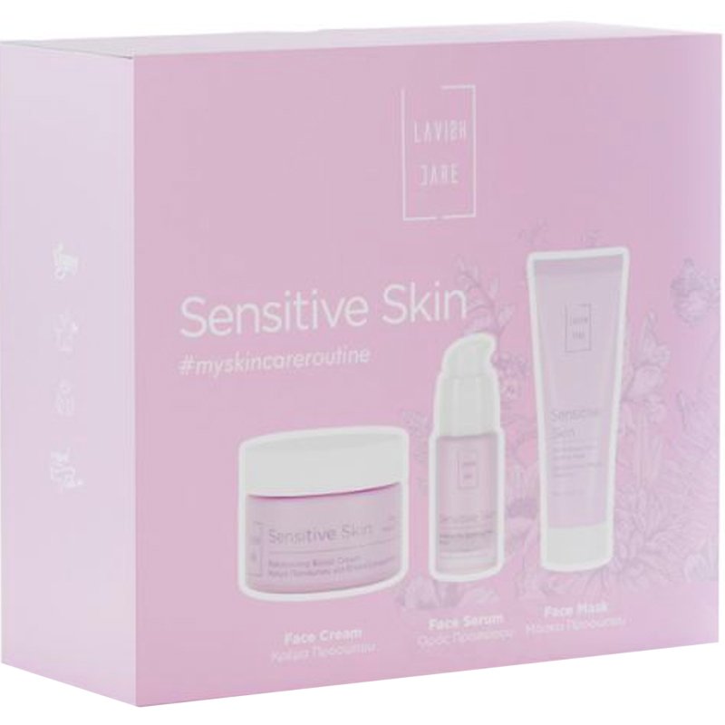 Lavish Care Lavish Care Promo Sensitive Skin Rebalancing Boost Day Cream 50ml & Skin Fix Soothing Face Serum 30ml & Anti-Redness Face Soothing Mask 75ml