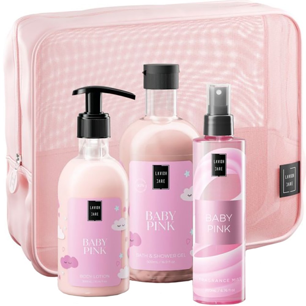 Lavish Care Promo Baby Pink Bath & Shower Gel 500ml & Body Lotion 300ml & Fragrance Mist 200ml & Νεσεσέρ 1 Τεμάχιο