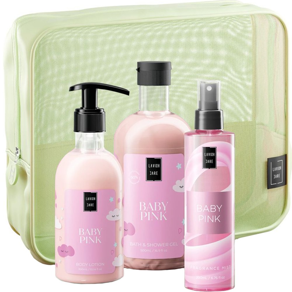 Lavish Care Lavish Care Promo Baby Pink Bath & Shower Gel 500ml & Body Lotion 300ml & Fragrance Mist 200ml & Νεσεσέρ 1 Τεμάχιο