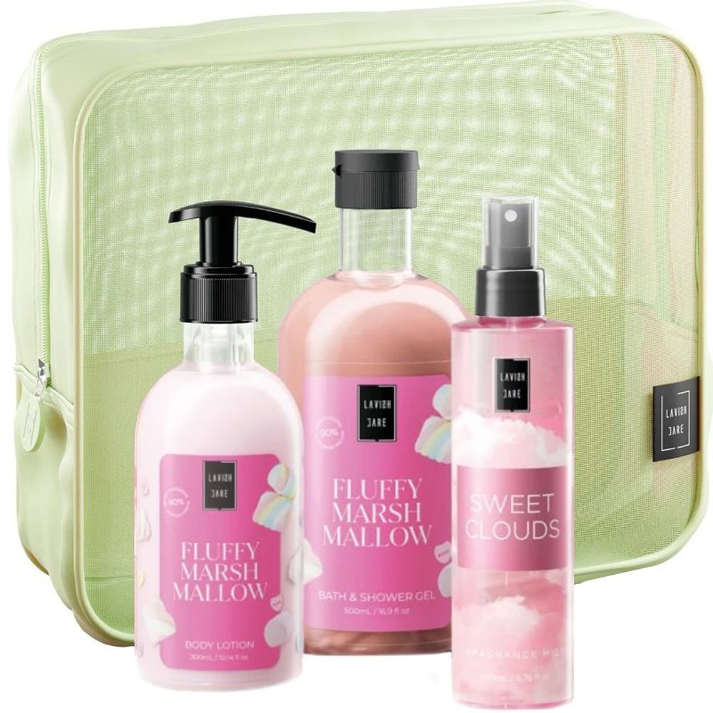 Lavish Care Promo Fluffy Marshmallow Bath & Shower Gel 500ml & Body Lotion 300ml & Sweet Clouds Mist 200ml & Νεσεσέρ 1 Τεμάχιο