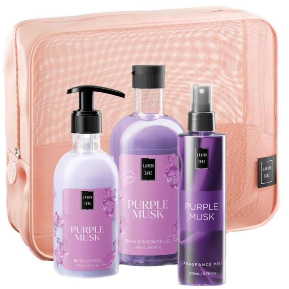 Lavish Care Lavish Care Promo Purple Musk Bath & Shower Gel 500ml & Body Lotion 300ml & Fragrance Mist 200ml & Νεσεσέρ 1 Τεμάχιο