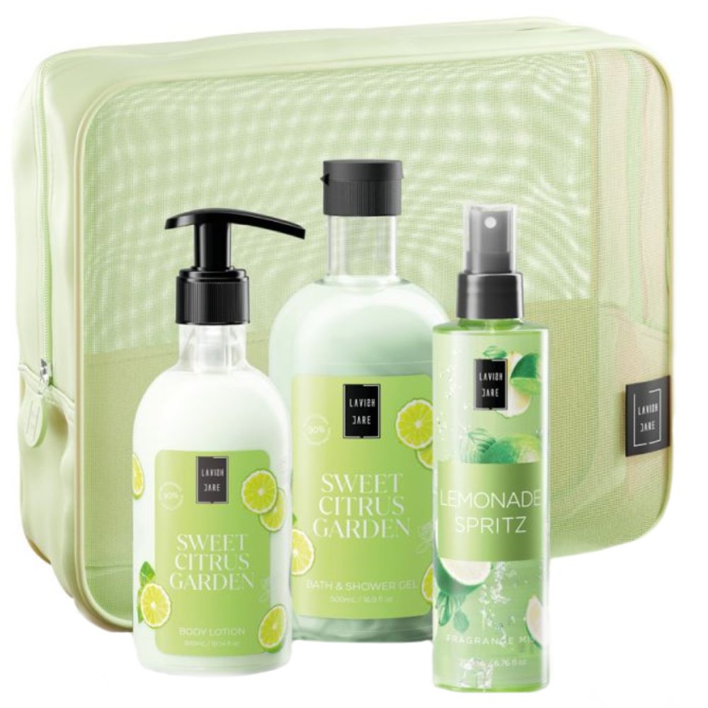 Lavish Care Promo Sweet Citrus Garden Bath & Shower Gel 500ml & Body Lotion 300ml & Lemonade Spritz Mist 200ml & Νεσεσέρ 1 Τεμάχιο