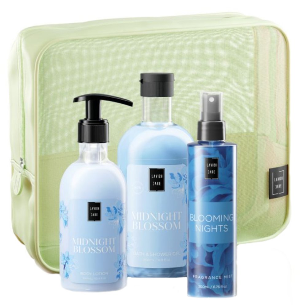 Lavish Care Promo Midnight Blossom Bath & Shower Gel 500 ml & Body Lotion 300ml & Blooming Nights Mist 200ml & Νεσεσέρ 1 Τεμάχιο