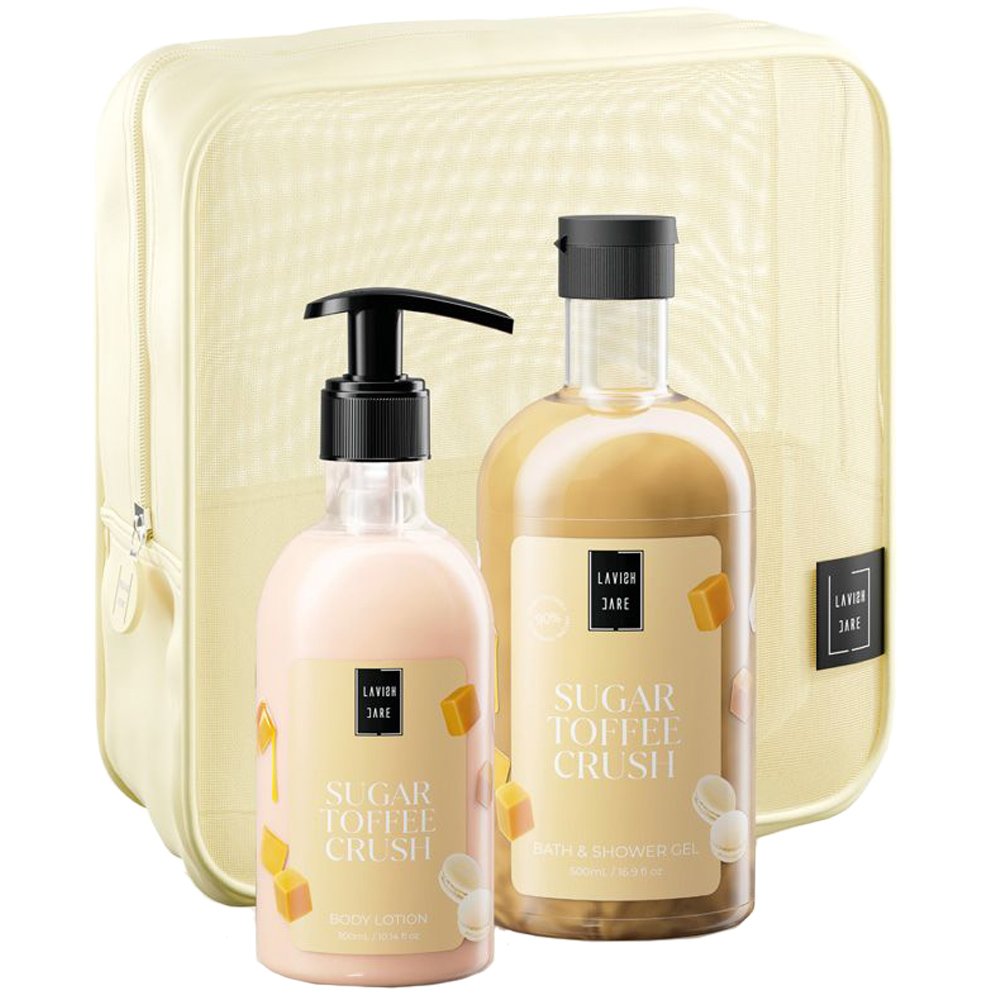 Lavish Care Lavish Care Promo Sugar Toffee Crush Bath & Shower Gel 500ml & Body Lotion 300ml & Νεσεσέρ 1 Τεμάχιο