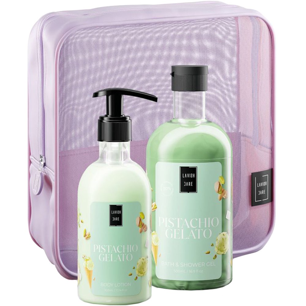 Lavish Care Lavish Care Promo Pistachio Gelato Bath & Shower Gel 500ml & Body Lotion 300ml & Νεσεσέρ 1 Τεμάχιο