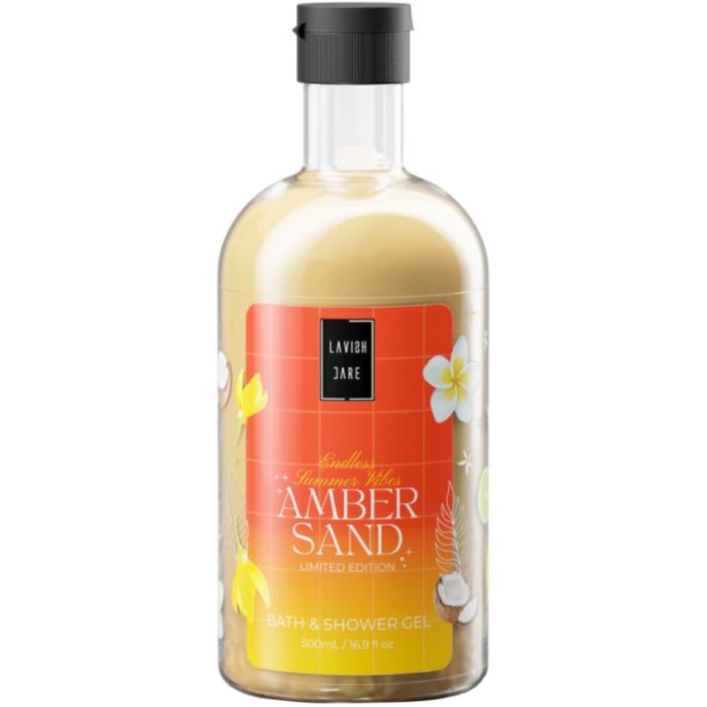 Lavish Care Amber Sand Bath & Shower Gel Ενυδατικό Αφρόλουτρο με Άρωμα Γαρδένια & Κεχριμπάρι 500ml