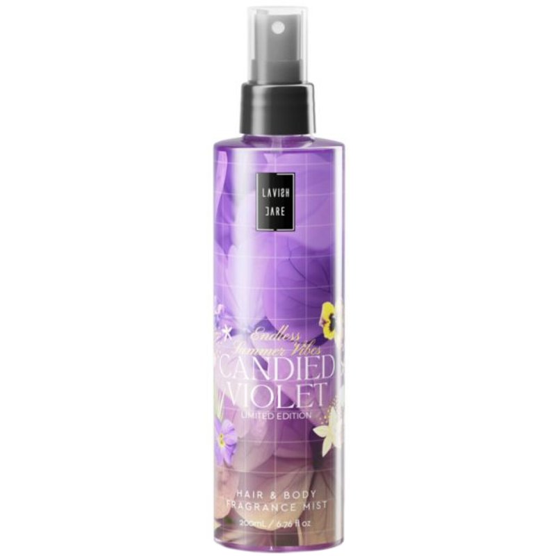 Lavish Care Candied Violet Fragrance Hair & Body Mist Αρωματικό Σπρέι Σώματος με Νότες Γαρδένιας & Κεχριμπάρι 200ml
