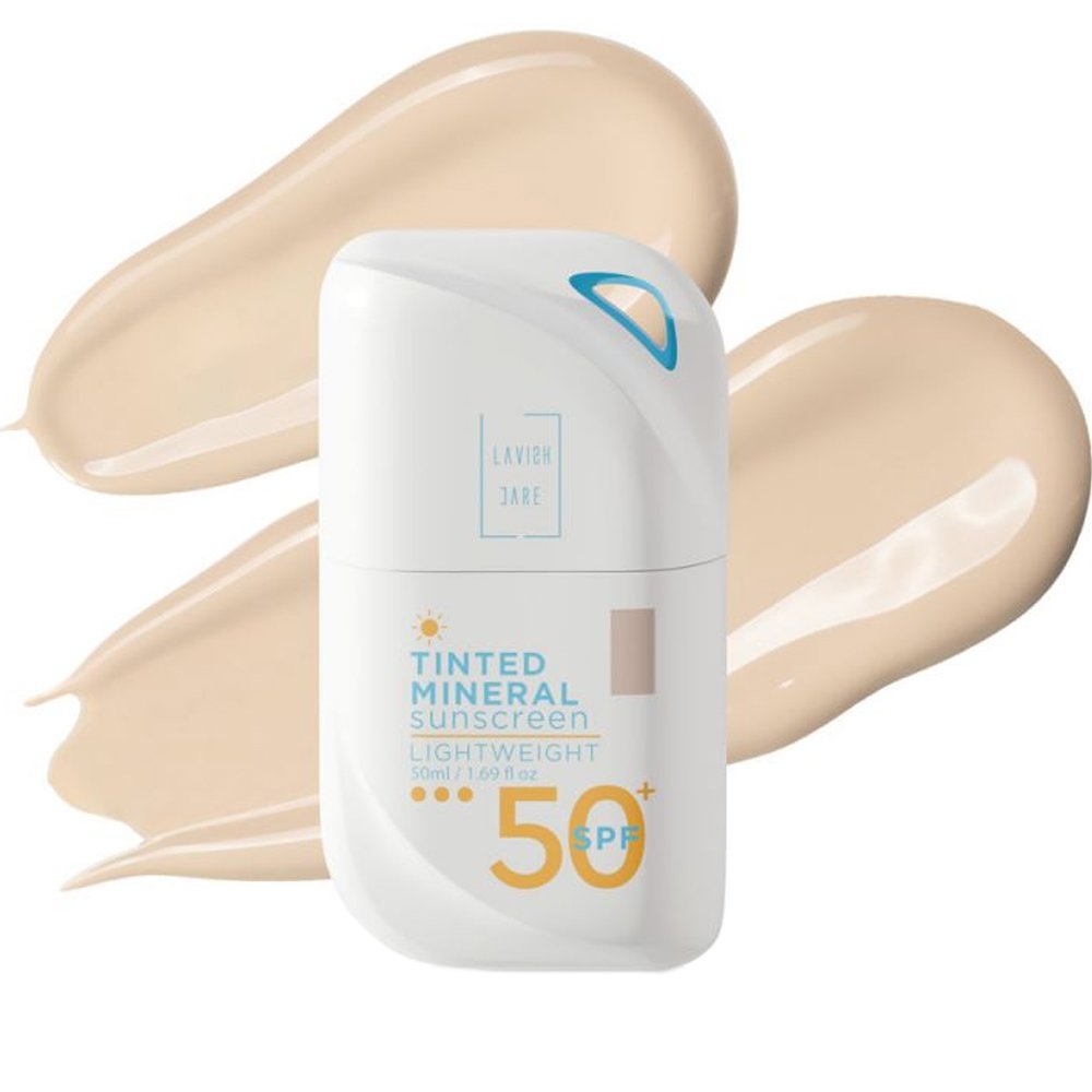 Lavish Care Mineral Tinted No1 Light Shade Spf50+ Lightweight Sunscreen Αντηλιακή Κρέμα Προσώπου με Ανοιχτό Χρώμα Πολύ Υψηλής Προστασίας με Ελαφριά Υφή που δεν Βαραίνει 50ml