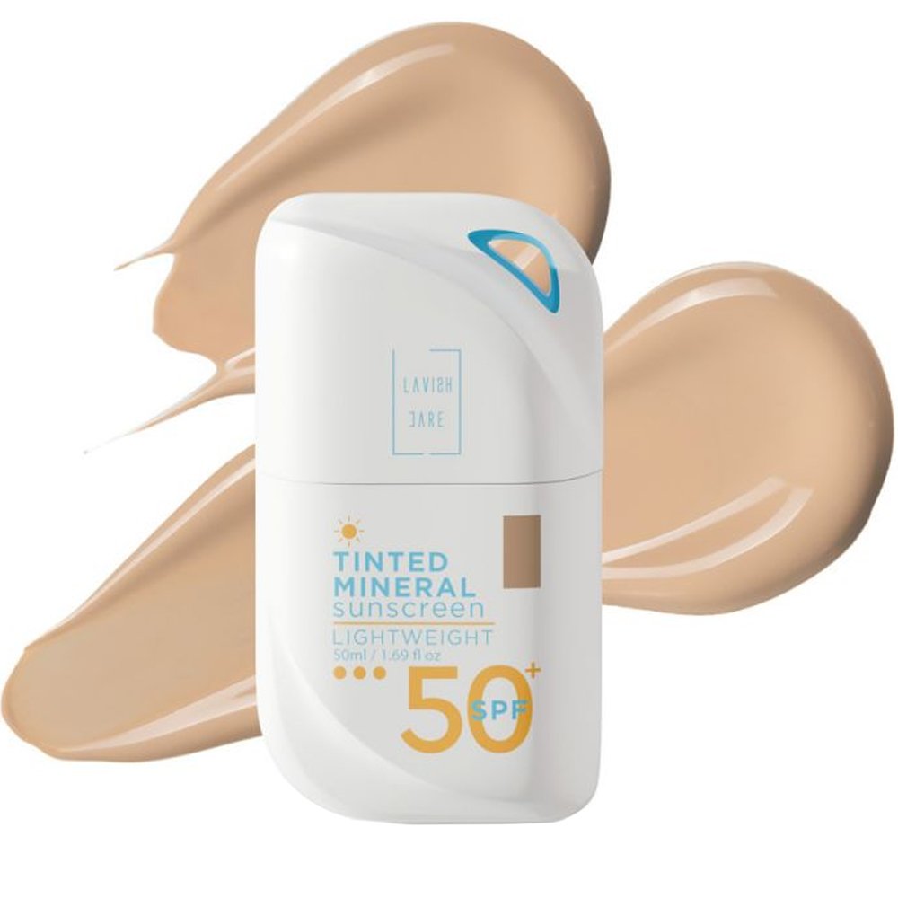 Lavish Care Mineral Tinted No2 Medium Shade Spf50+ Lightweight Sunscreen Αντηλιακή Κρέμα Προσώπου με Μέτριο Χρώμα Πολύ Υψηλής Προστασίας με Ελαφριά Υφή που δεν Βαραίνει 50ml