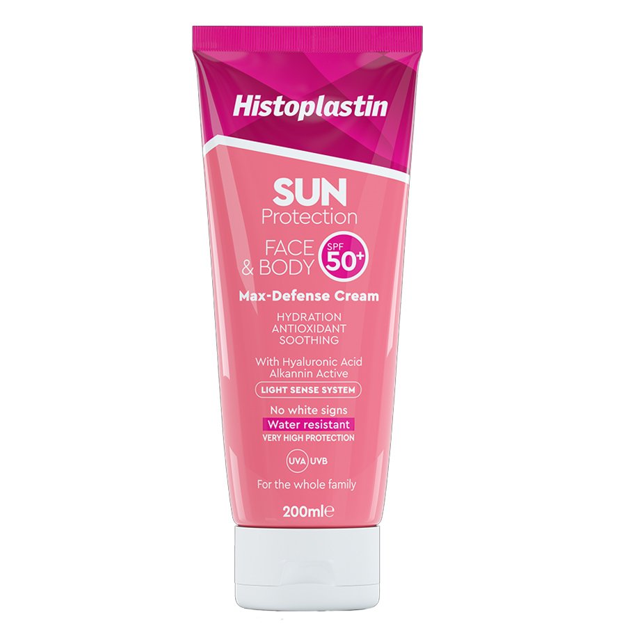 Histoplastin Sun Protection Face & Body Max Defense Cream Spf50+ Αντηλιακή Κρέμα Προσώπου & Σώματος Πολύ Υψηλής Προστασίας 200ml