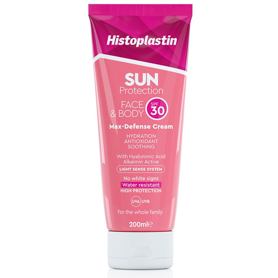Histoplastin Sun Protection Face & Body Max Defense Cream Spf30 Αντηλιακή Κρέμα Προσώπου & Σώματος Υψηλής Προστασίας 200ml