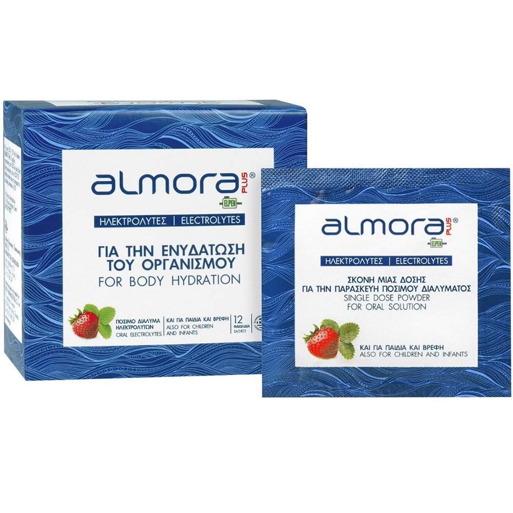 Almora Plus Almora Plus Συμπλήρωμα Διατροφής Ηλεκτρολυτών για την Ενυδάτωση του Οργανισμού με Γεύση Φράουλα 12 Sachets