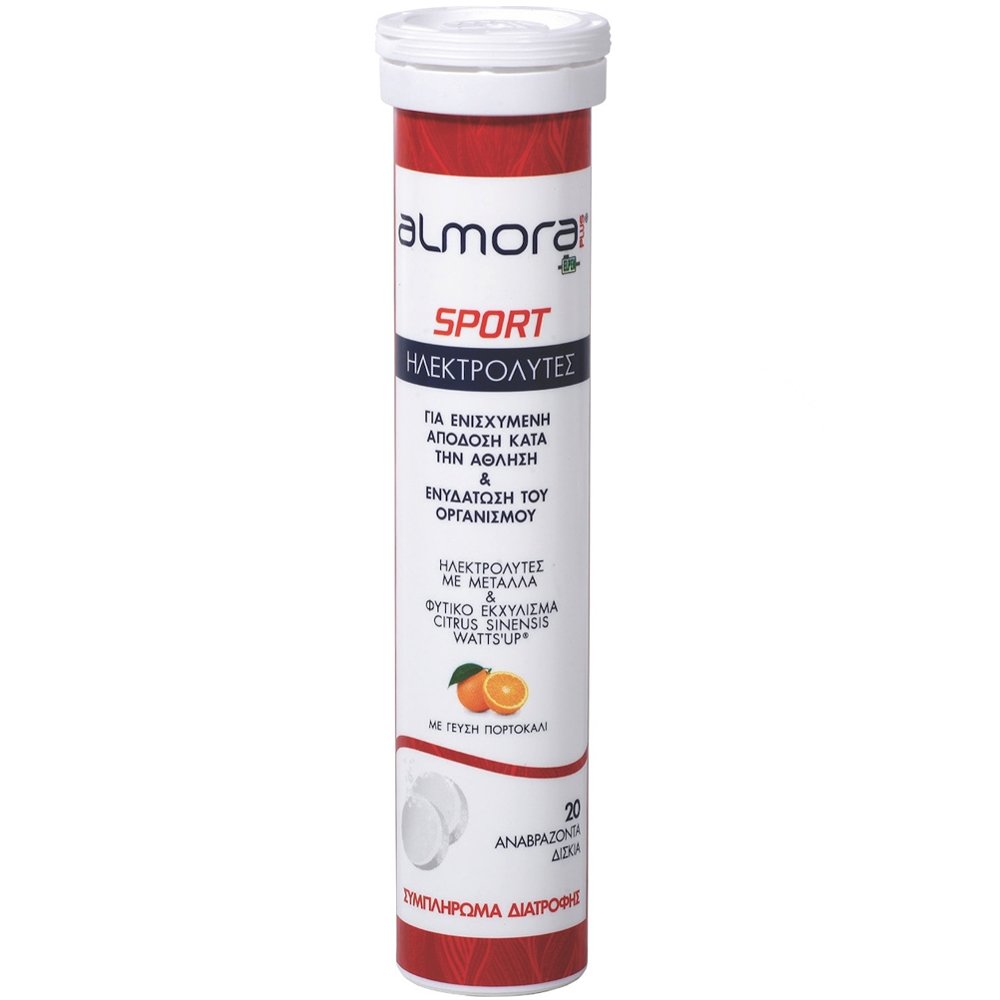 Almora Plus Almora Plus Sport Συμπλήρωμα Διατροφής Ηλεκτρολυτών, Μετάλλων & Εκχυλίσματος Εσπεριδοειδών Ιδανικό για Ενυδάτωση Αθλητών & Αύξηση Απόδοσης 20 Effer.tabs