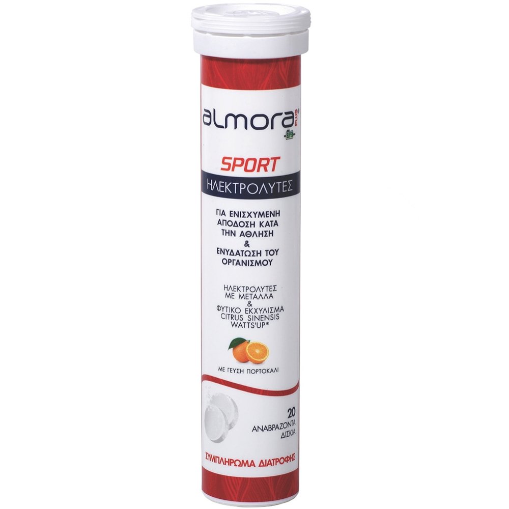 Elpen Almora Plus Sport Συμπλήρωμα Διατροφής Ηλεκτρολυτών, Μετάλλων & Εκχυλίσματος Εσπεριδοειδών Ιδανικό για Ενυδάτωση Αθλητών & Αύξηση Απόδοσης 20 Effer.tabs 31961