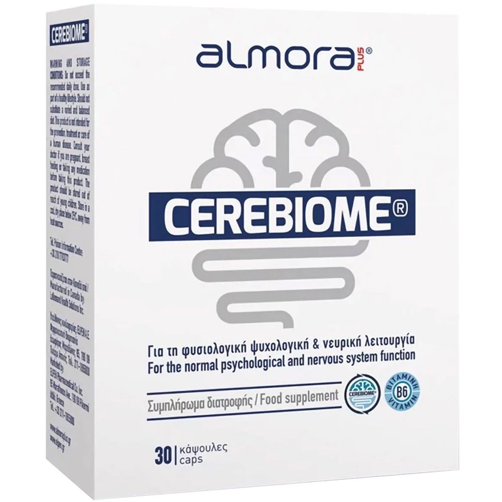 Almora Plus Almora Plus Cerebiome 30caps Συμπλήρωμα Διατροφής Προβιοτικών & Βιταμίνης Β6 για τη Φυσιολογική Ψυχολογική & Νευρική Λειτουργία Κατά του Στρες 30caps