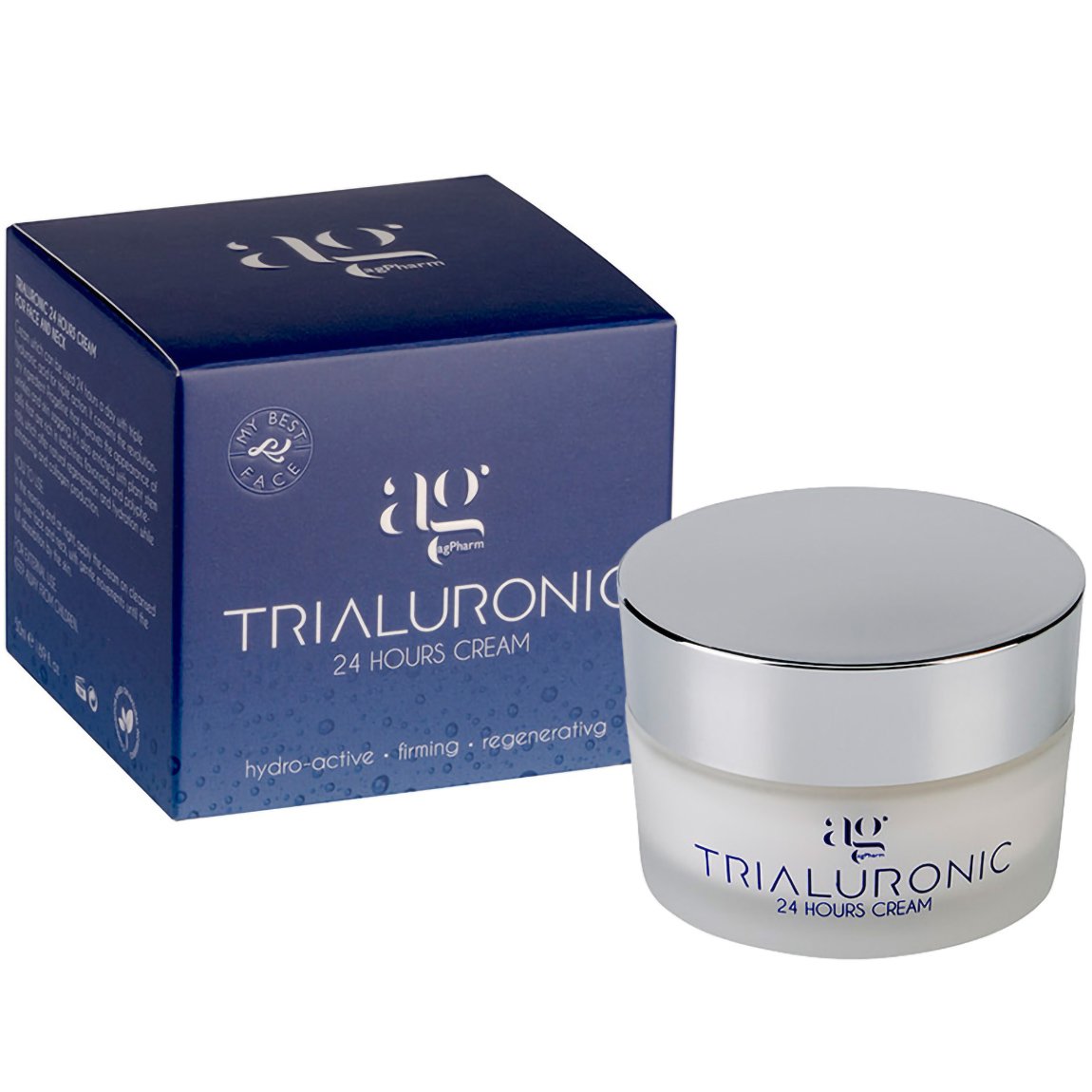 AgPharm Trialuronic 24 Hours Cream 24ωρη Αντιρυτιδική Κρέμα για Πρόσωπο & Λαιμό με Τριπλό Υαλουρονικό 50ml