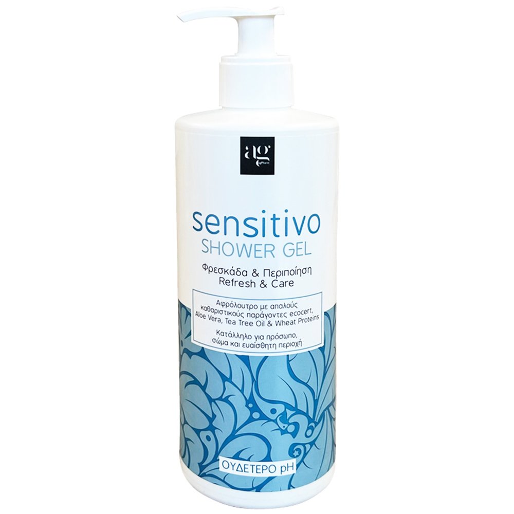 AgPharm Sensitivo Refresh & Care Shower Gel Απαλό Αφρόλουτρο για Φρεσκάδα & Περιποίηση σε Σώμα, Πρόσωπο & Ευαίσθητη Περιοχή 500ml