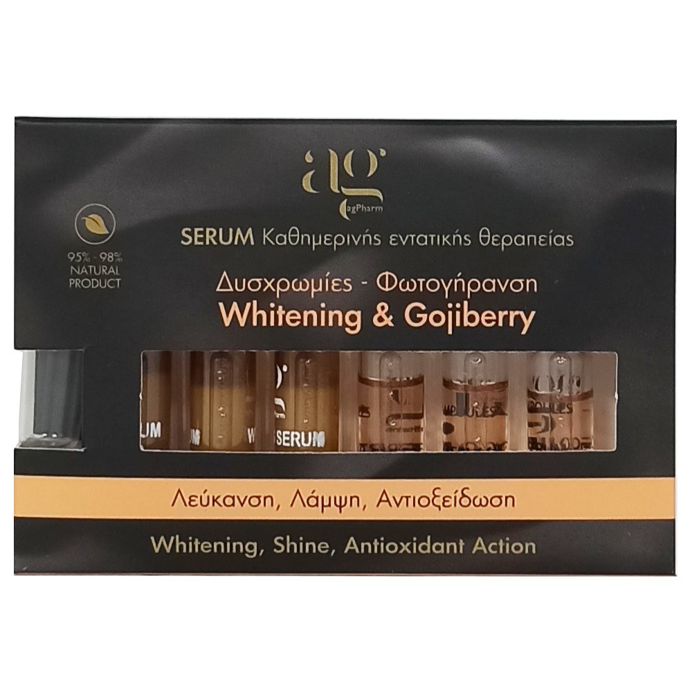 AgPharm Whitening & Gojiberry Face Serum Καθημερινής Εντατικής Θεραπείας για Δυσχρωμίες, Φωτογήρανση με Dropper 6x2ml