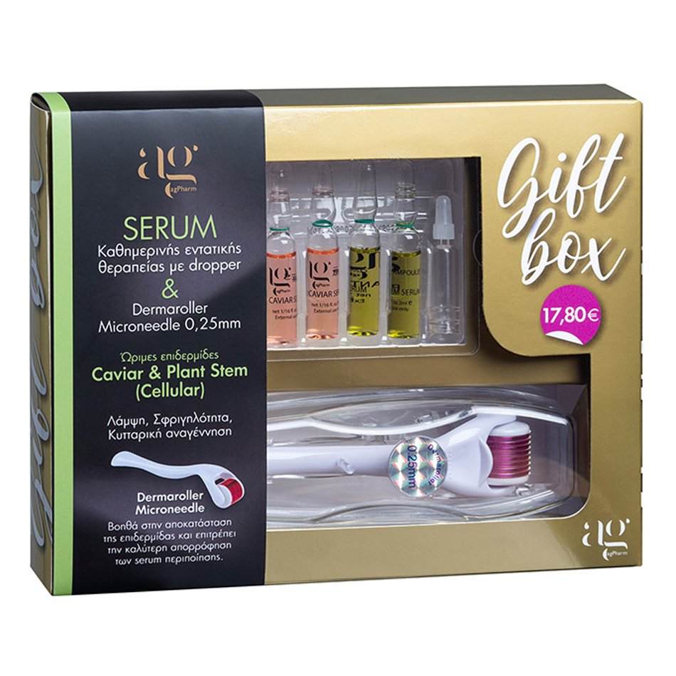 AgPharm Gift Box Caviar & Plant Stem Face Serum για Ώριμες Επιδερμίδες 5x2ml & Dermaroller Microneedle 0.25mm