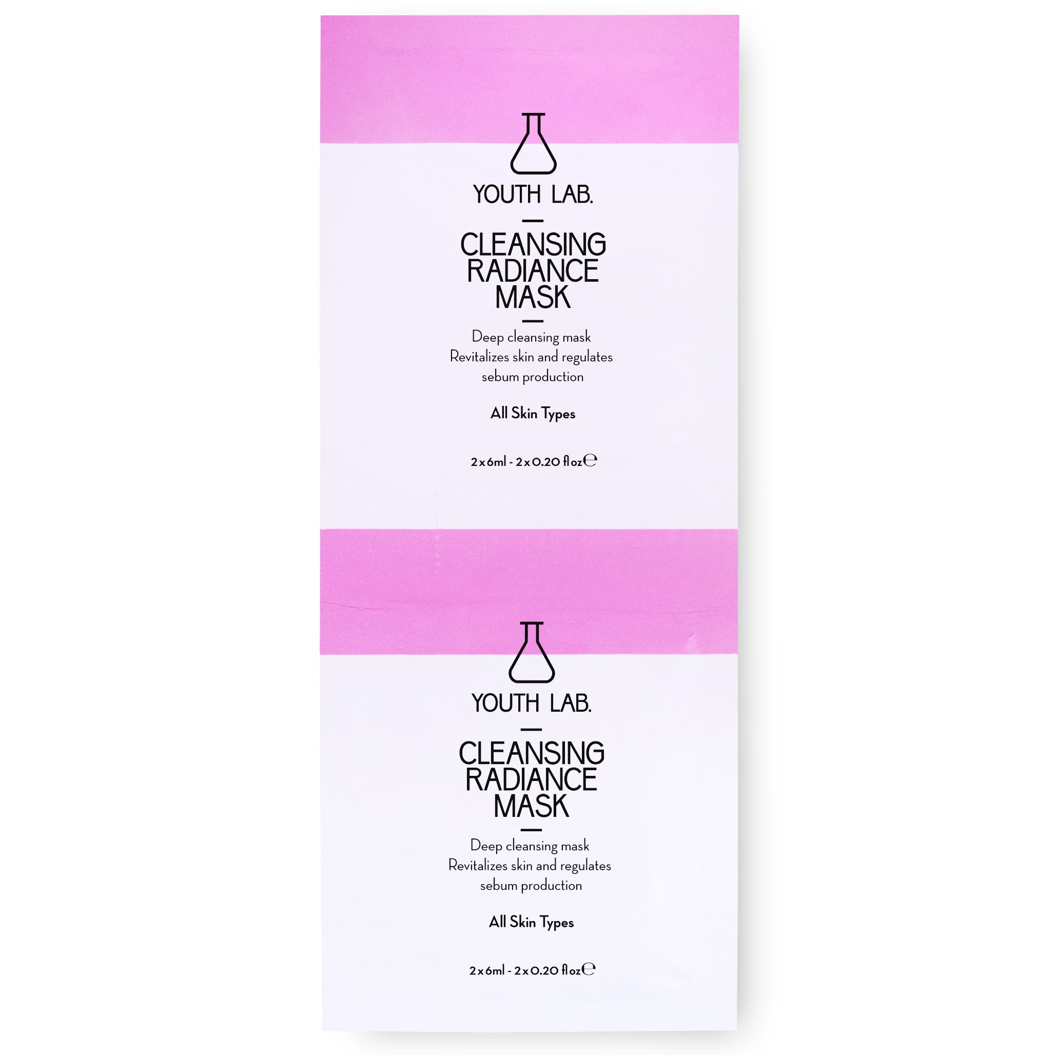 Youth Lab Cleansing Radiance Mask All Skin Types Μάσκα Βαθύ Καθαρισμού, Λάμψης & Μείωσης των Διεσταλμένων Πόρων 2 x 6ml