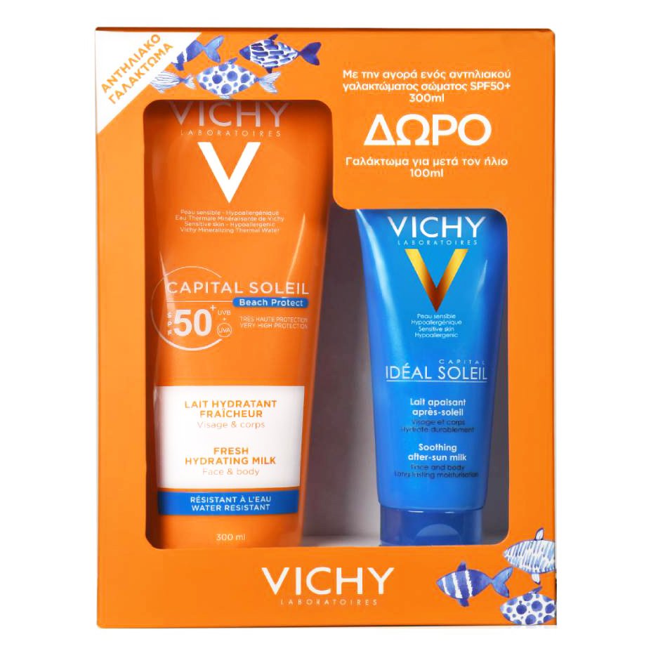 Vichy Πακέτο Προσφοράς Capital Soleil Beach Protect Multi-Protection Milk Spf50+, 300ml & Δώρο Ideal Soleil After Sun 100ml