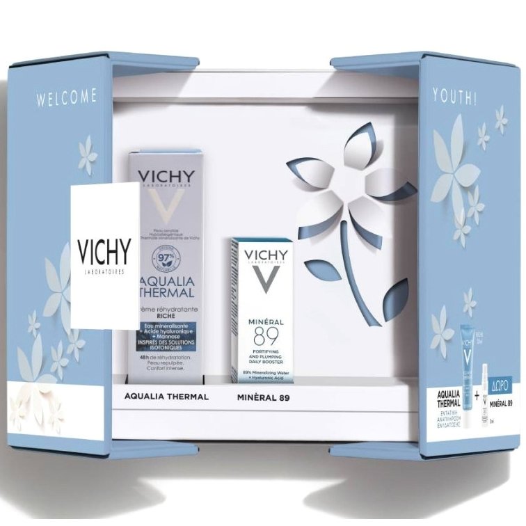 Vichy Πακέτο Προσφοράς Welcome Youth Aqualia Thermal Ενυδατική Cream Rich 30ml & Δώρο Mineral 89 Booster Ενυδάτωσης Προσώπου 5ml