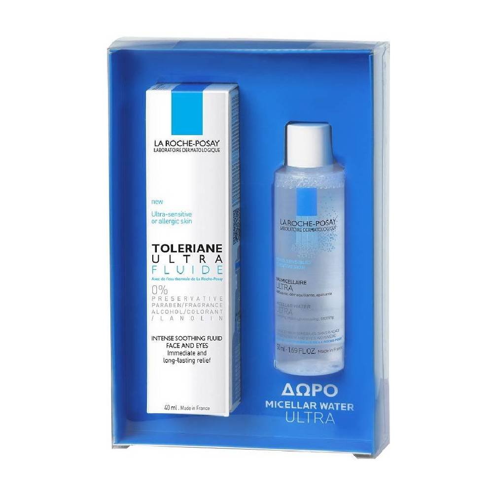 La Roche-Posay Πακέτο Προσφοράς Toleriane Ultra Fluid 40ml & Δώρο Micellar Water Ultra για Πρόσωπο – Μάτια – Χείλη 50ml