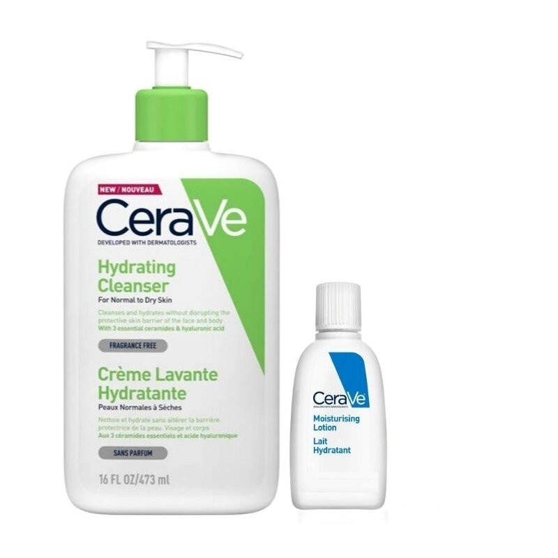 CeraVe Hydrating Cleanser για Κανονικό Έως Ξηρό Δέρμα 473ml + Δώρο Moisturising Lotion 5ml
