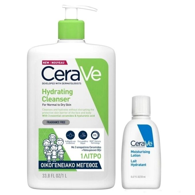 CeraVe Hydrating Cleanser για Κανονικό Έως Ξηρό Δέρμα 1lt + Δώρο Moisturising Lotion 20ml