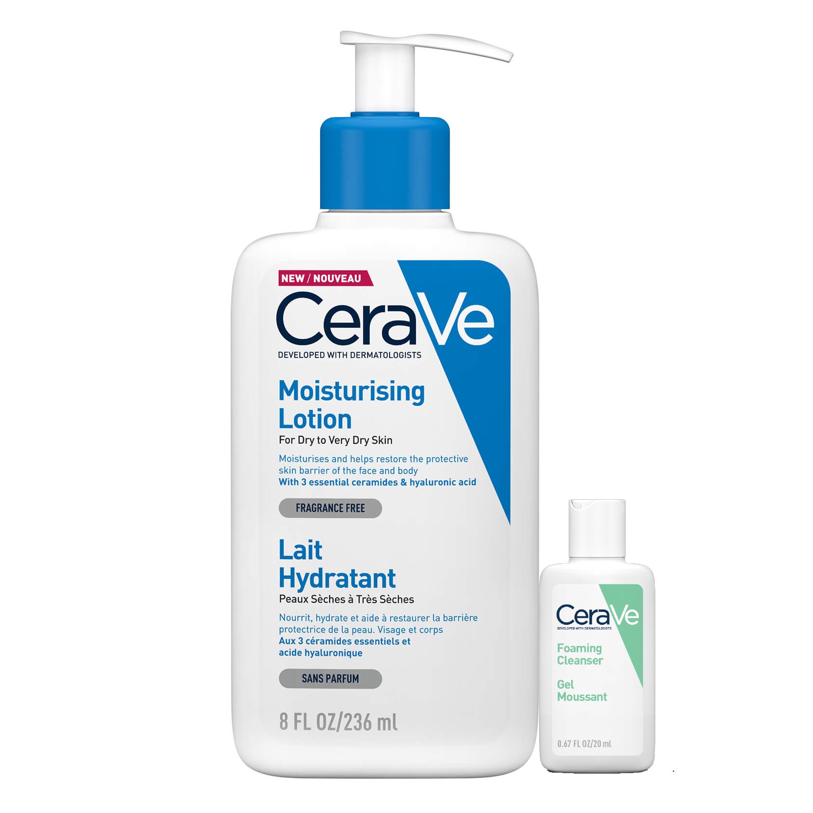 CeraVe Πακέτο Προσφοράς Moisturising Lotion Ενυδατικό Γαλάκτωμα Προσώπου-Σώματος 236m &Δώρο Foaming Cleanser Gel Καθαρισμού 20ml