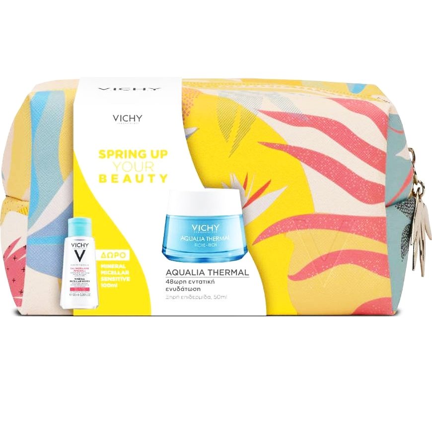 Vichy Promo Spring Up Your Beauty Aqualia Thermal Rich 50ml & Mineral Micellar Sensitive Νερό 100ml & Νεσεσέρ