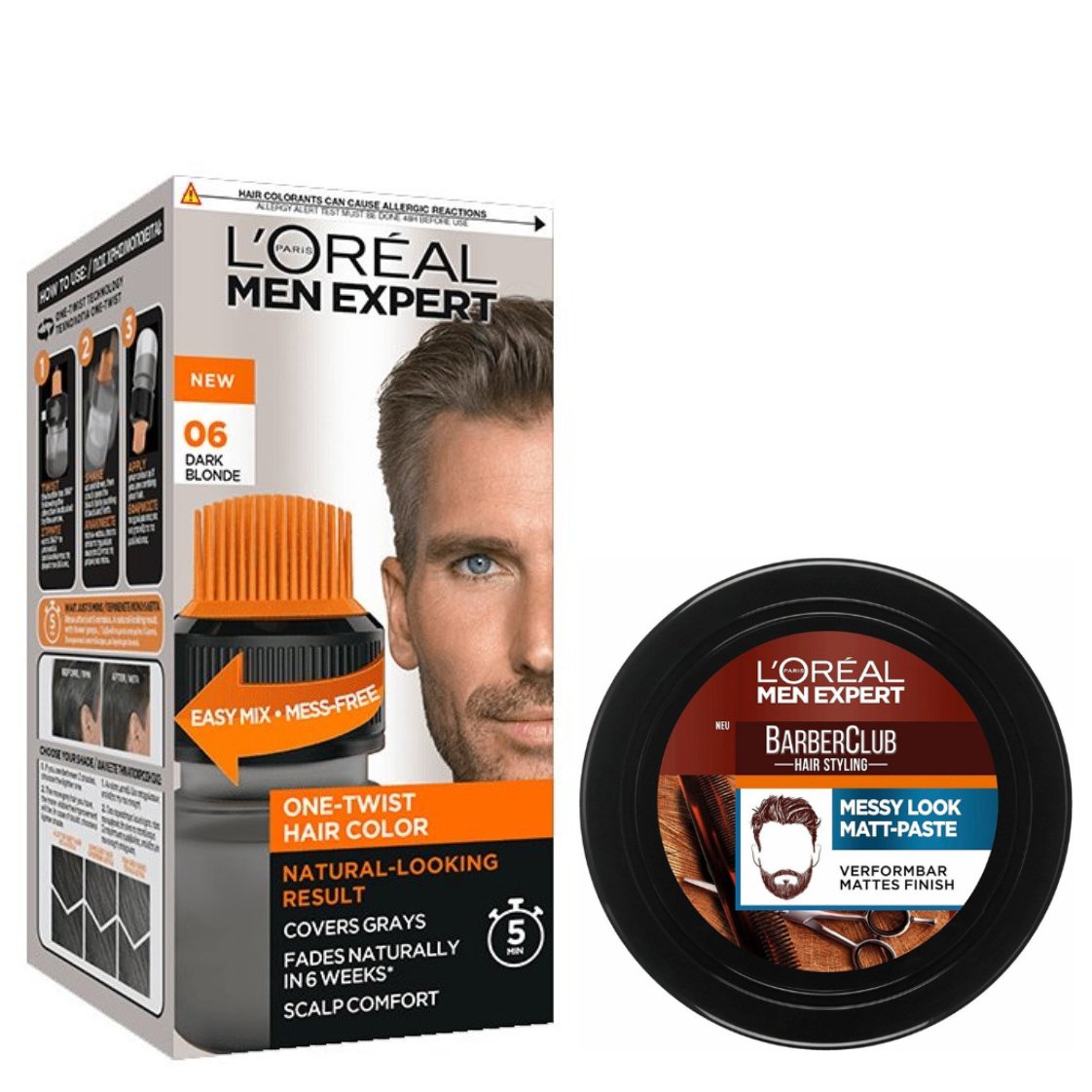 L’oreal Paris Men Expert Πακέτο Προσφοράς One-Twist Hair Colour No 06 Dark Blonde, 50ml & Messy Hair Molding Clay 75ml