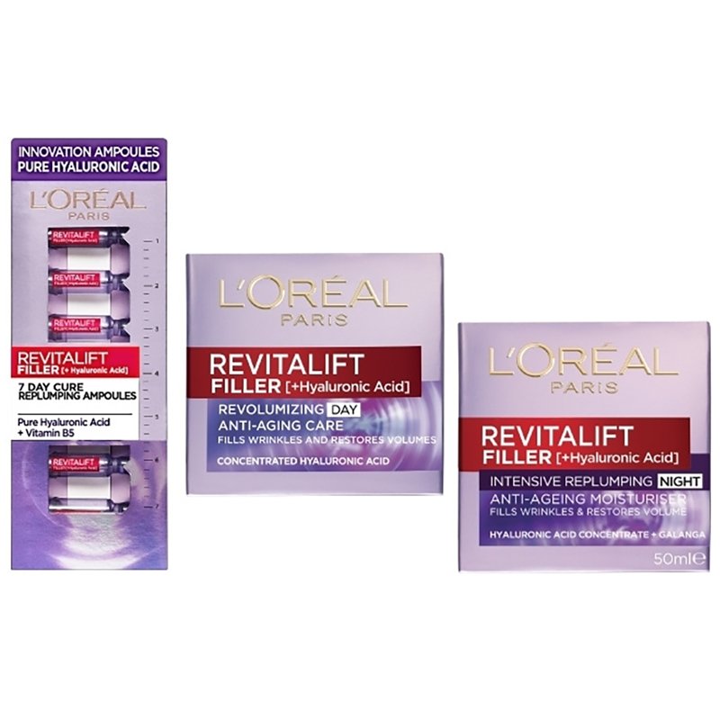 Loreal Paris L'oreal Paris Revitalift Filler Πακέτο Προσφοράς Day Cream 50ml & Night Cream 50ml & Renew Replumping Ampoules 7 amps
