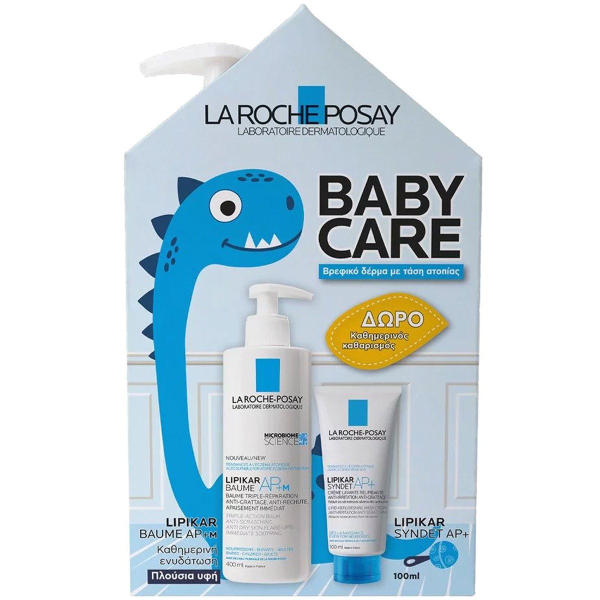 La Roche-Posay Πακέτο Προσφοράς Baby Care Lipikar Baume AP+M 400ml & Δώρο Bath Cream​​​​​​​ Lipikar Syndet AP+, 100ml