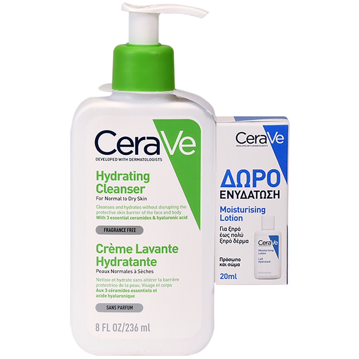 CeraVe Hydrating Cleanser για Κανονικό Έως Ξηρό Δέρμα 236ml & Δώρο Moisturising Lotion 20ml
