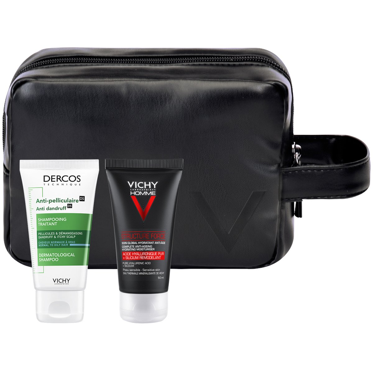 Vichy Promo Homme Structure Force Συσφικτική Κρέμα Προσώπου, Ματιών για Άνδρες 50ml & Δώρο Dercos Αντιπυτιριδικό Σαμπουάν για Κανονικά, Λιπαρά Μαλλιά 50ml & Νεσεσέρ