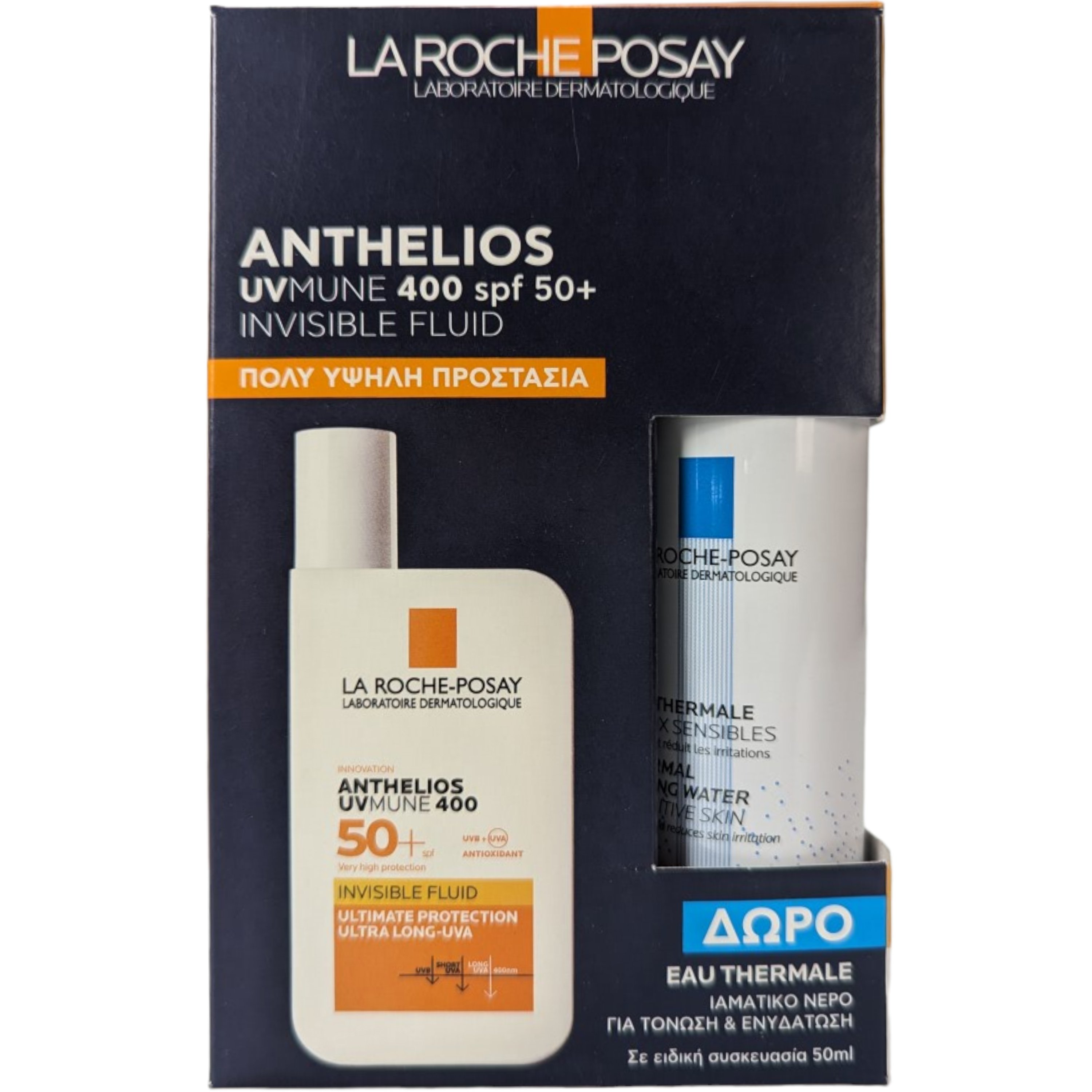 La Roche-Posay Πακέτο Προσφοράς Anthelios UVMune 400 Invisible Fluide Spf50+, 50ml & Δώρο Eau Thermale Spray 50ml