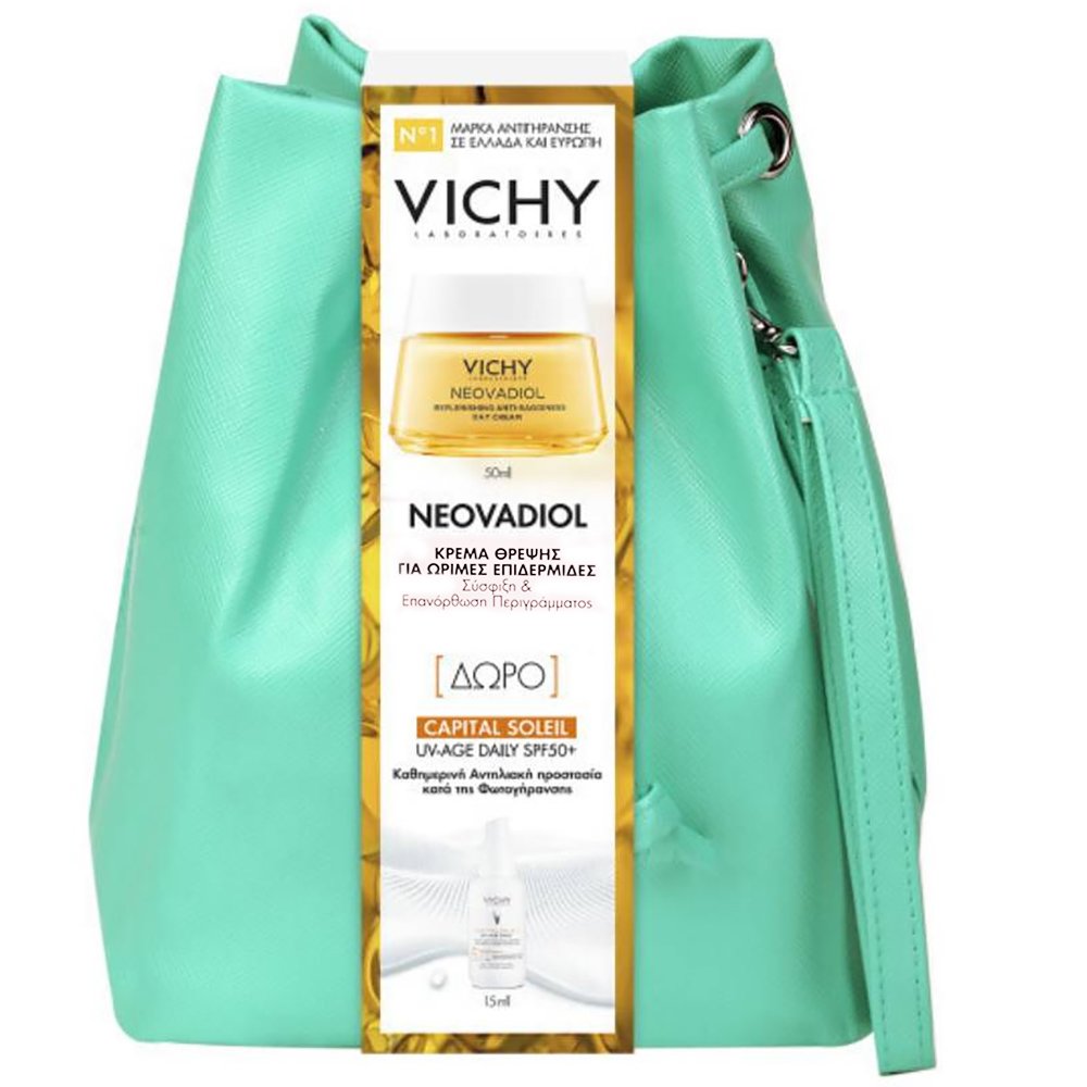 Vichy Πακέτο Προσφοράς Neovadiol Replenishing Anti-sagginess Day Cream 50ml & Δώρο Capital Soleil UV-Age Daily Spf50+, 15ml & Τσαντάκι