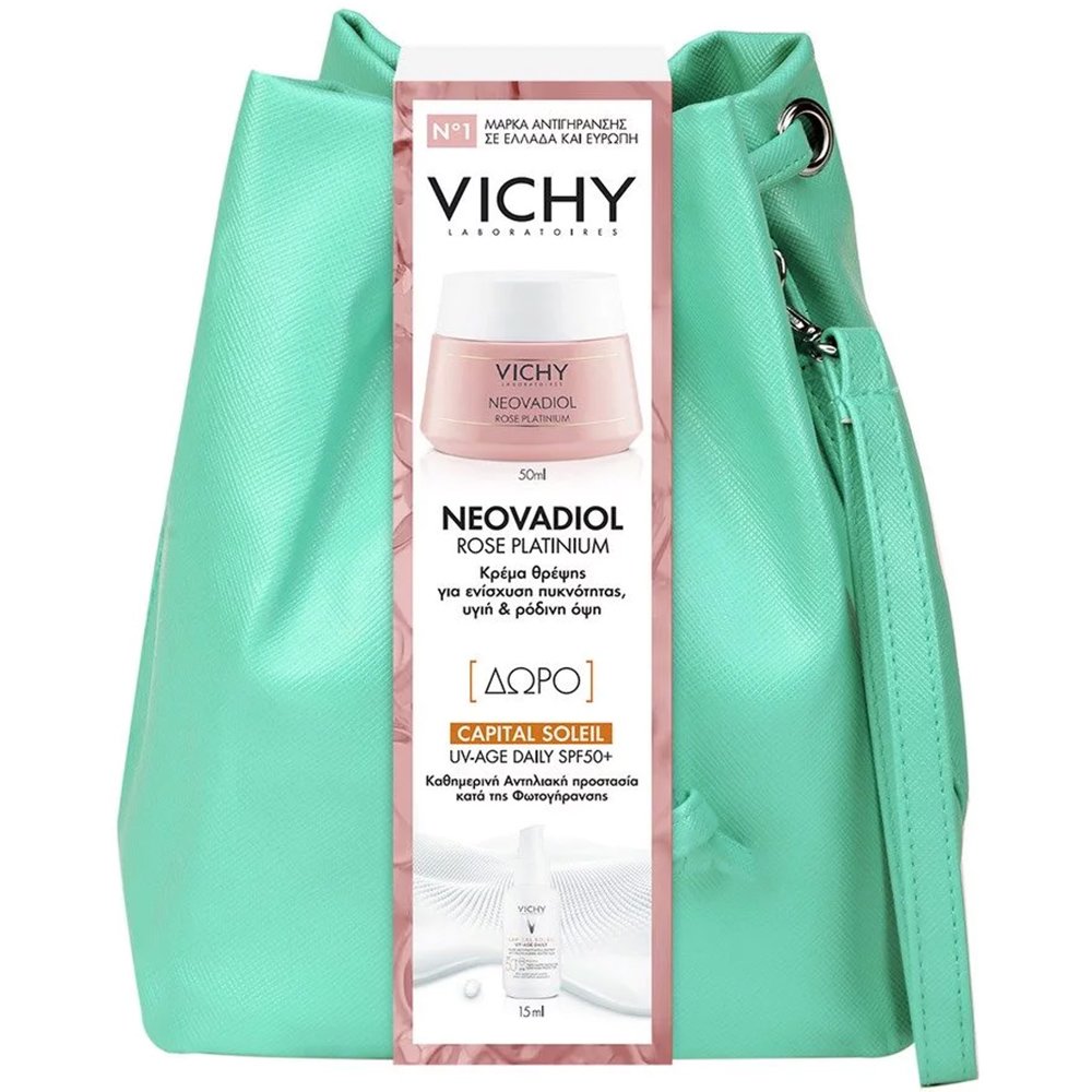 Vichy Πακέτο Προσφοράς Neovadiol Rose Platinium 50ml & Δώρο Capital Soleil UV-Age Daily Spf50+, 15ml & Τσαντάκι