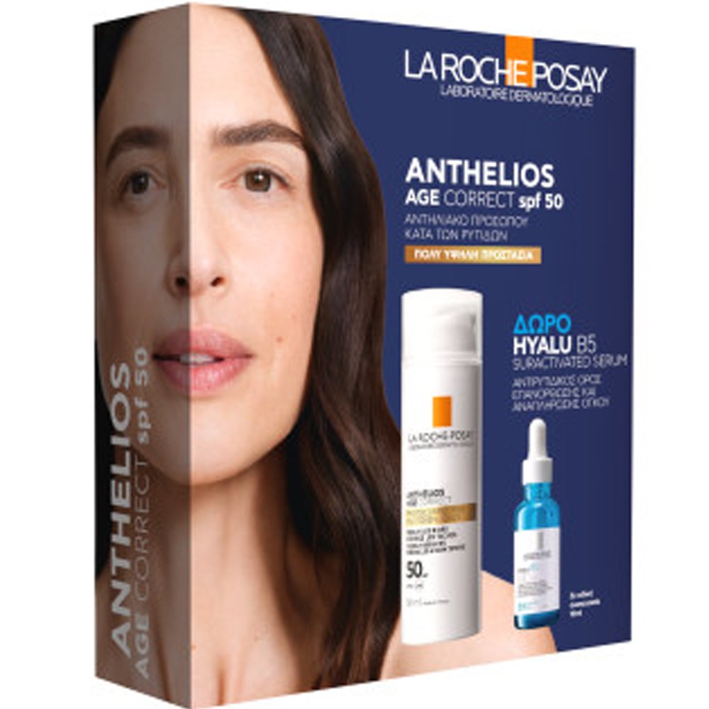 La Roche-Posay Promo Anthelios Age Correct Photocorrection Daily Cream Spf50, 50ml & Δώρο Hyalu B5 Suractivated Serum 10ml