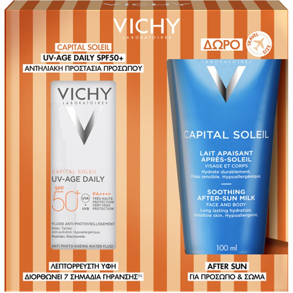 Vichy Promo Capital Soleil UV- Age Daily Spf50+, 40ml & Δώρο After Sun 100ml