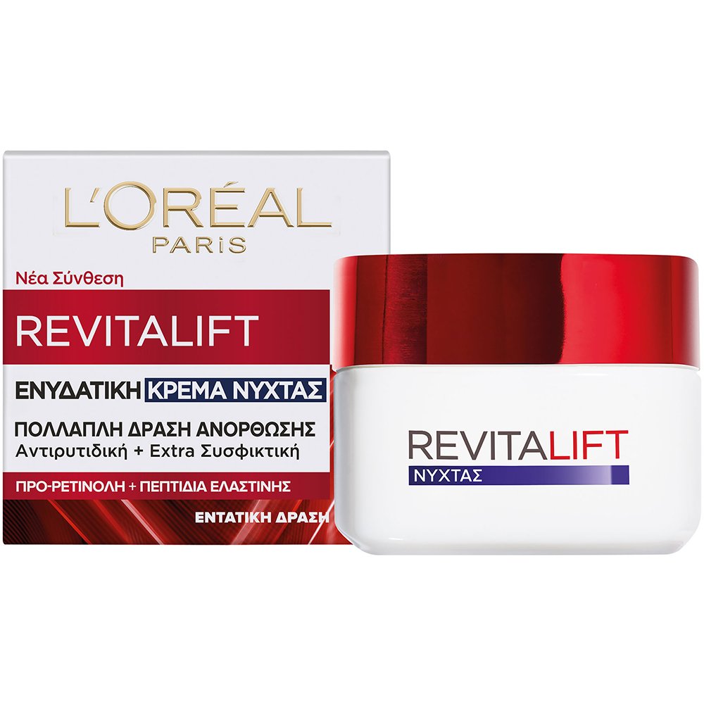 Loreal Paris L'Oreal Paris Revitalift Night Cream Ενυδατική Κρέμα Νυκτός Προσώπου με Αντιρυτιδική & Συσφικτική Δράση 50ml