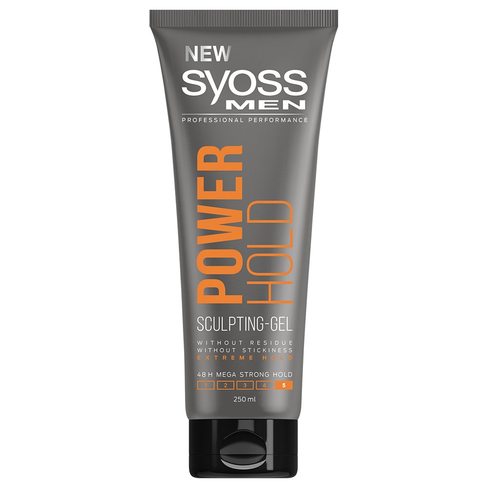 Syoss Men Power Hold Sculpting Gel Επαγγελματικό Gel Μαλλιών για Άνδρες, Extra Δυνατό Κράτημα & Styling Μεγάλης Διάρκειας 250ml