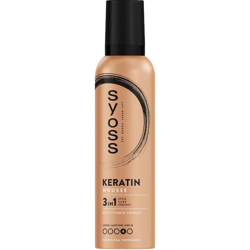 Syoss Keratin Mousse Επαγγελματικός Αφρός Μαλλιών για Δυνατό Κράτημα & Απαλά Μαλλιά Γεμάτα Ζωντάνια & Λάμψη 250ml