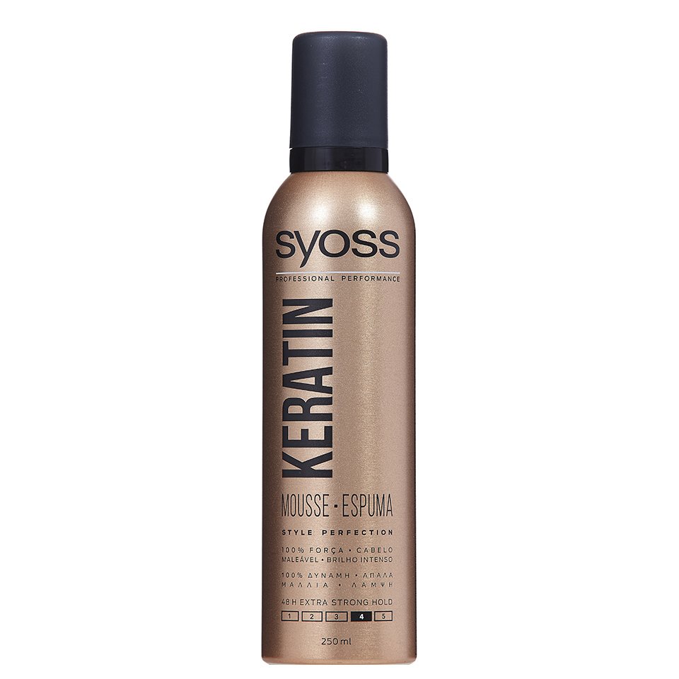 Syoss Mousse Keratin Επαγγελματικός Αφρός Μαλλιών για Δυνατό Κράτημα & Απαλά Μαλλιά Γεμάτα Ζωντάνια & Λάμψη 250ml